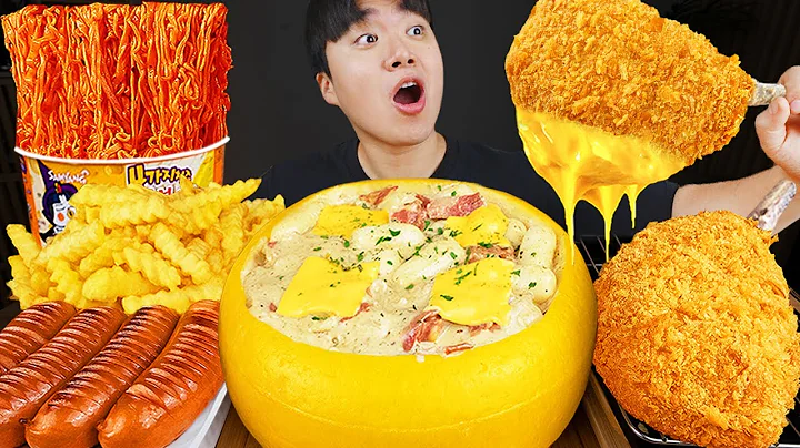 ASMR MUKBANG | RICE CAKE Tteokbokki, Fire Noodles,...