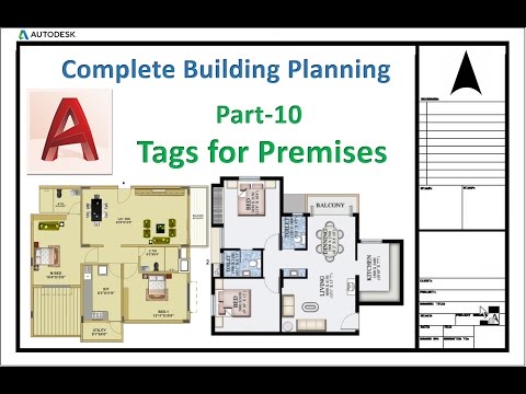 Autocad 2017 Complete Building Planning Part-10 Labels for Premises