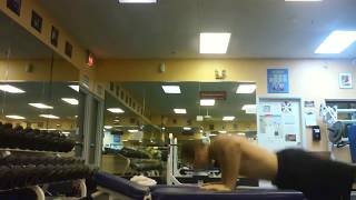 Core engaged Deep push ups