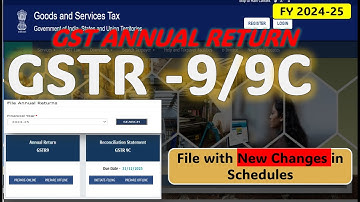 GSTR-9 New Changes| GSTR 9 Online filing start FY 2024-25| GST Annual Return 2024-25 | GSTR 9/9C