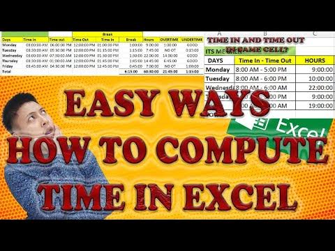 TIME COMPUTATION IN EXCEL/ HOW TO COMPUTE HOURS / BREAK TIME/ OVERTIME ...