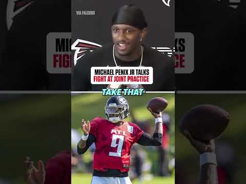 Michael Penix Jr speaks on fight at Falcons-Titans joint practice #shorts