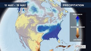 Monthly precipitation forecast for the USA 5/11/2024
