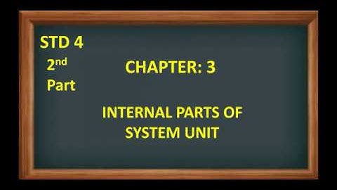 STD: 4|COMPUTER|CH:3|PART:2| INTERNAL PARTS OF SYSTEM UNIT
