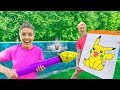 GIANT 3 Marker Board Game Challenge Sis Vs Bro (PRANK to Capture Pond Monster)