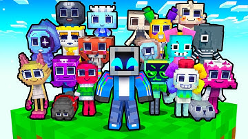 LOCKED on ONE CHUNK with EVERY DANDY WORLD TOON in Minecraft!