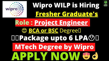 Wipro is Hiring  Fresher