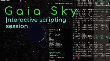 Gaia Sky - Interactive Python scripting session