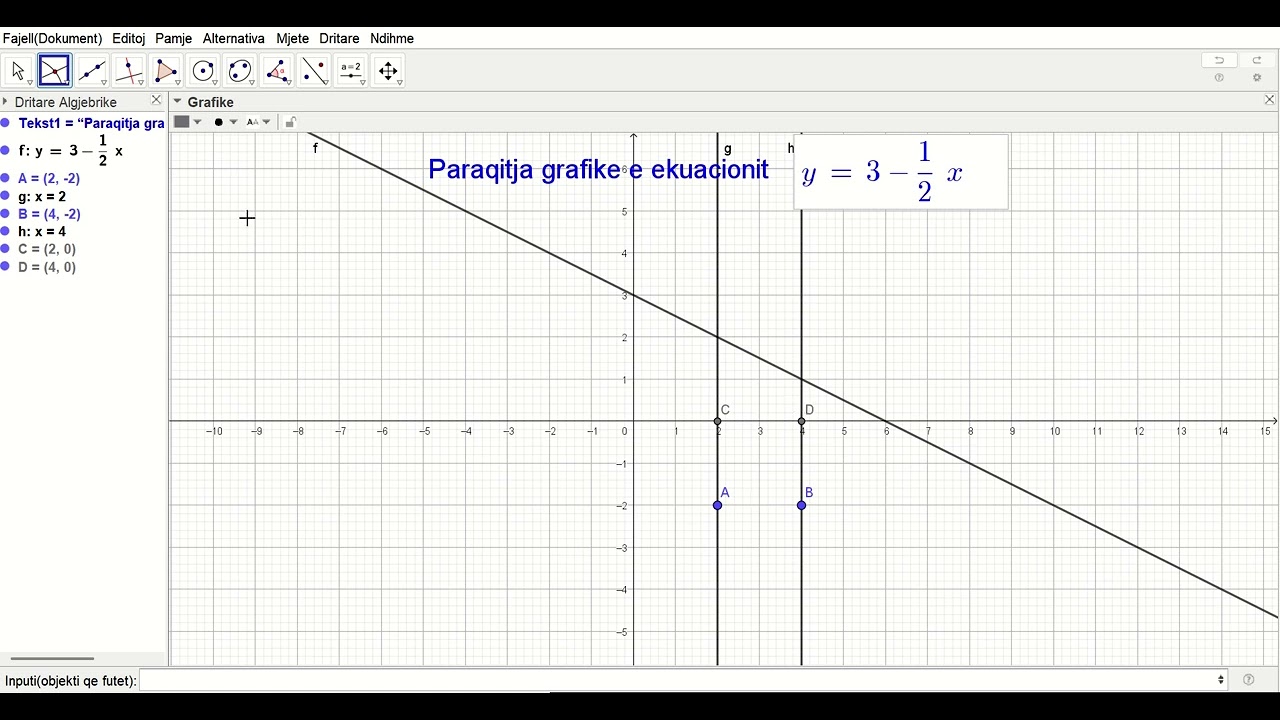 GeoGebra   Parqitja grafike e ekuacionit