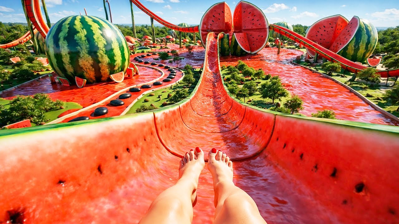 Satisfying AI ASMR Magical Waterslide – Surreal Slides of Many Materials
