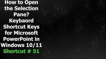 How to Open the Selection Pane in PPT | Keyboard Shortcuts Keys for Microsoft PowerPoint for Windows