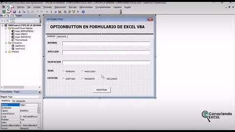 Como crear optionbutton en formulario con Excel.