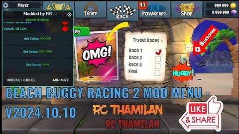 BEACH BUGGY RACING 2 MOD MENU - V2024.10.10