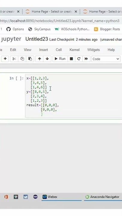 Adding Two Matrices in python | #shorts - YouTube
