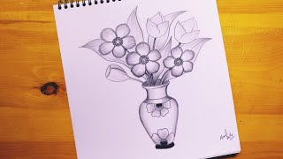 طريقة رسم فازة بالرصاص || vase drawing