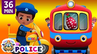 chuchu tv police chase thief in police car to save huge surprise egg toys gifts the train escape