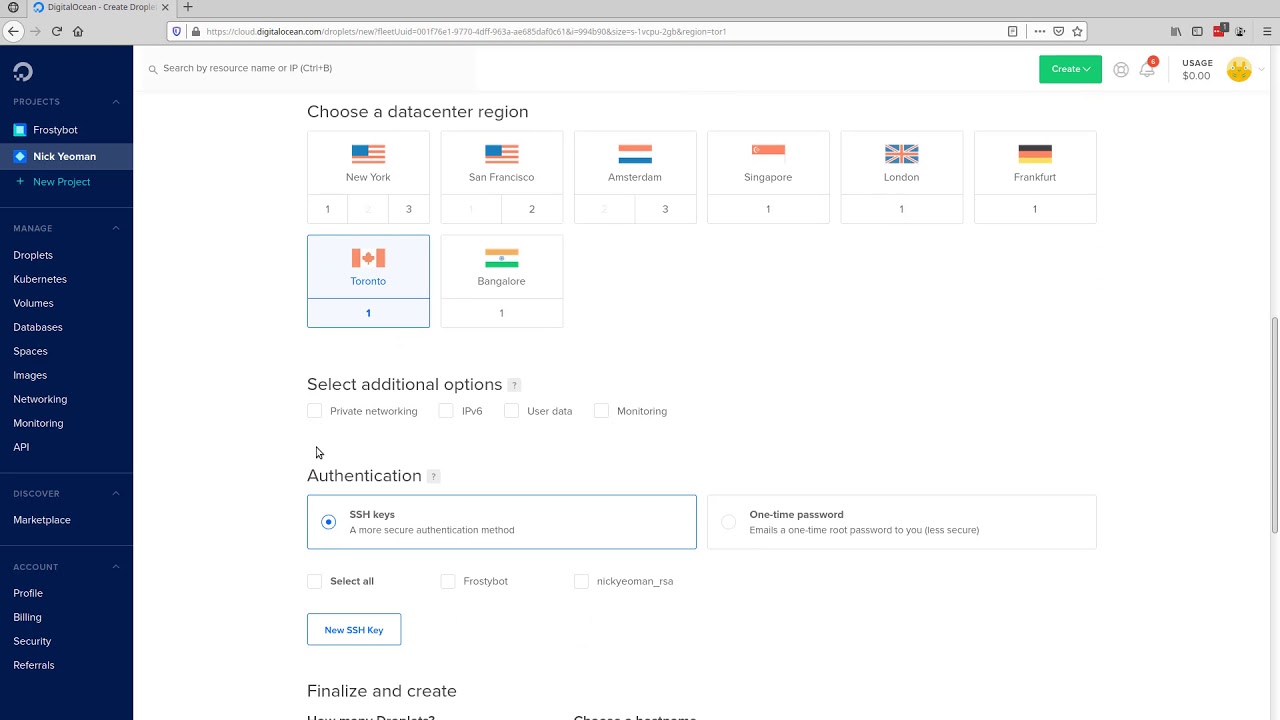 Create a Digital Ocean Droplet (VPS) - YouTube