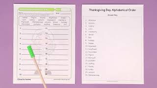 Thanksgiving Day Alphabetical Order Worksheet