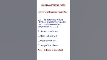 #education #electricalengineering #electrical #exam #mcq #ssc#rrbje #transformers #pgcil #motivation