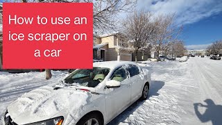 How to use an ice scraper on a car and clean snow 🌨️ off 🚗
