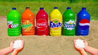 Experiment: Coca Cola, Fanta, Mirinda, Sprite, Pepsi, 7Up vs Mentos