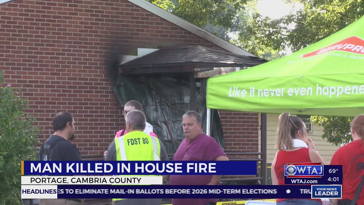 Cambria County house fire leaves one dead after victim trapped inside