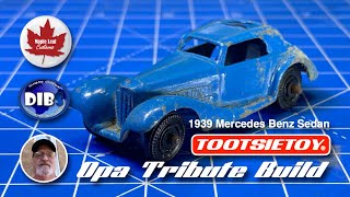 TootsieToy 1939 Mercedes-Benz Sedan (307) Opa Tribute | and Cobblestone diorama display