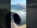 EXCELLENT American 777 Engine View In Hawaii! Landing Over Pearl Harbor Entrance! #Shorts