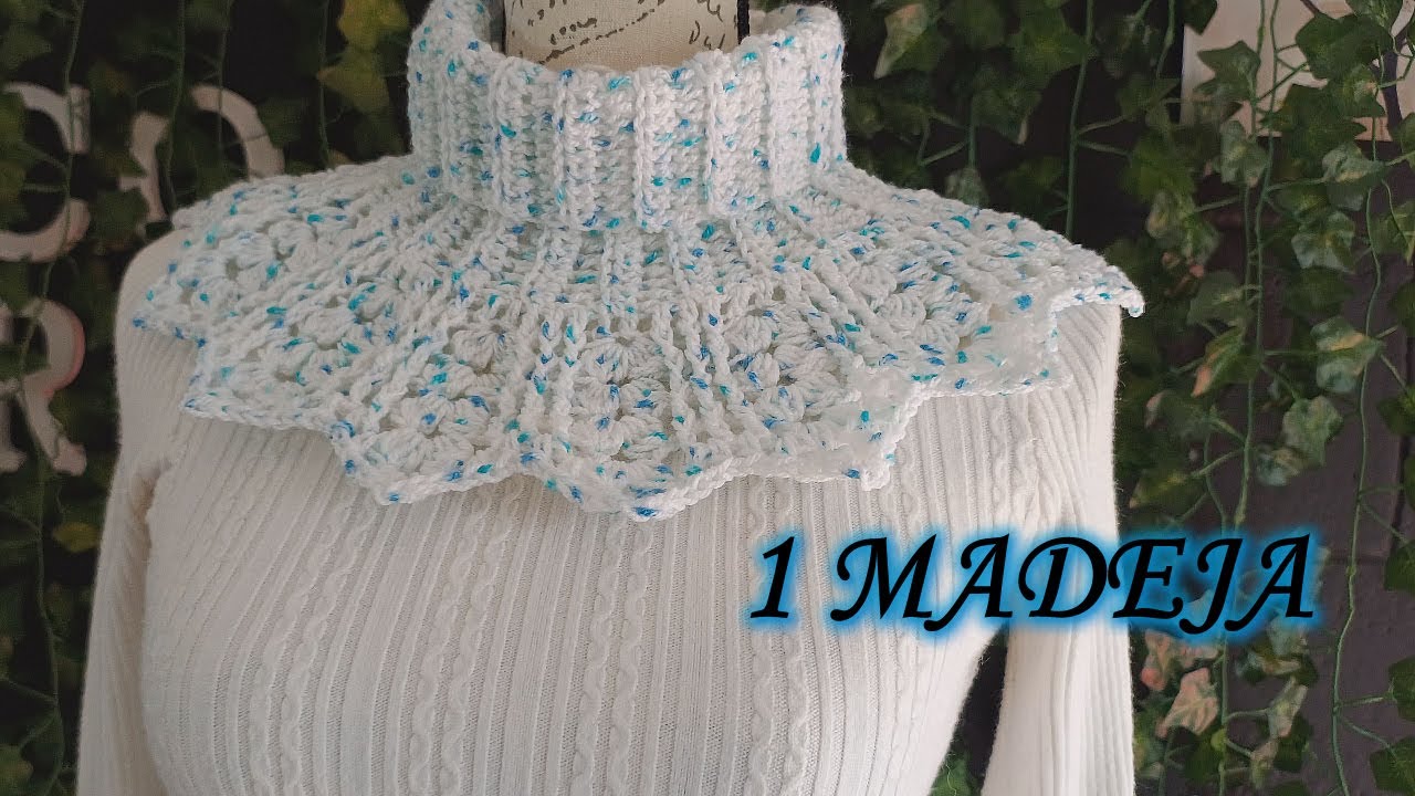 💎BUFANDA CUELLITO a CROCHET con SOLO 1 MADEJA🩵💙