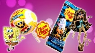 Monster High and SpongeBob Chupa Chups with Surprise Candy Pop Lollipops - UnboxingSurpriseEgg