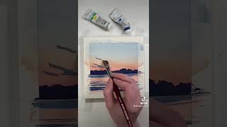 Pastel aesthetic gouache painting #shorts #gouache #paintingshorts #artshorts