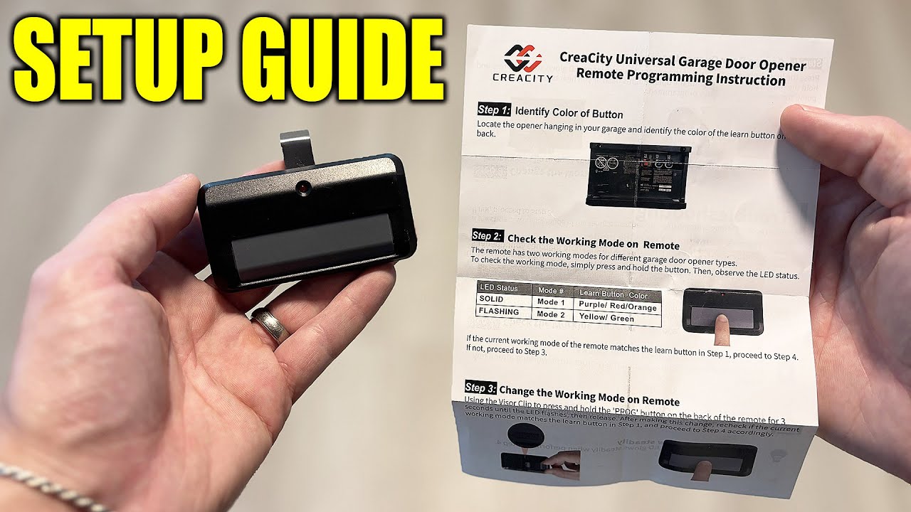 How To Setup CreaCity Garage Door Opener - YouTube