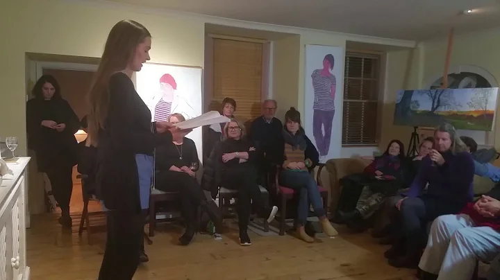 Camilla Nelson reciting one of her poems at Salon4...