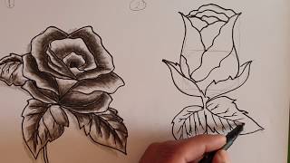 تعلم رسم الوردة الجوري ( للمبتدئين ) \  draw roses for beginners two steps only