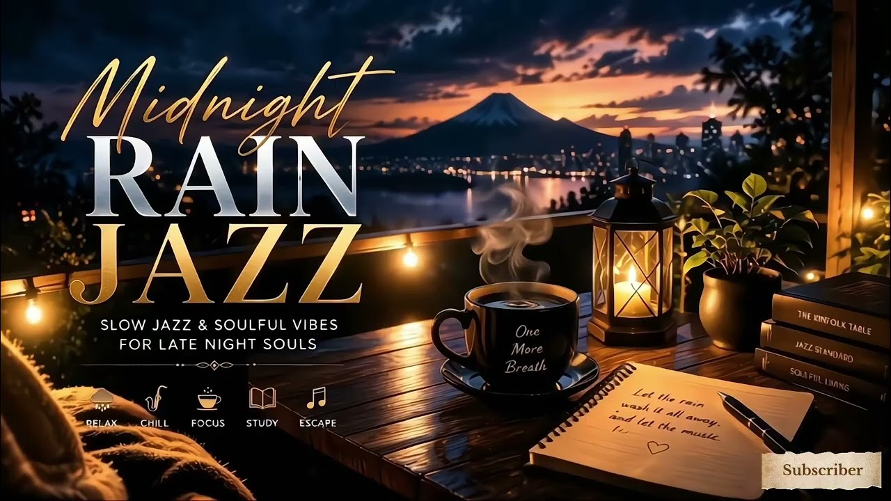 🌌 Midnight Rain Escape | Smooth Jazz & Soft Piano for Peaceful