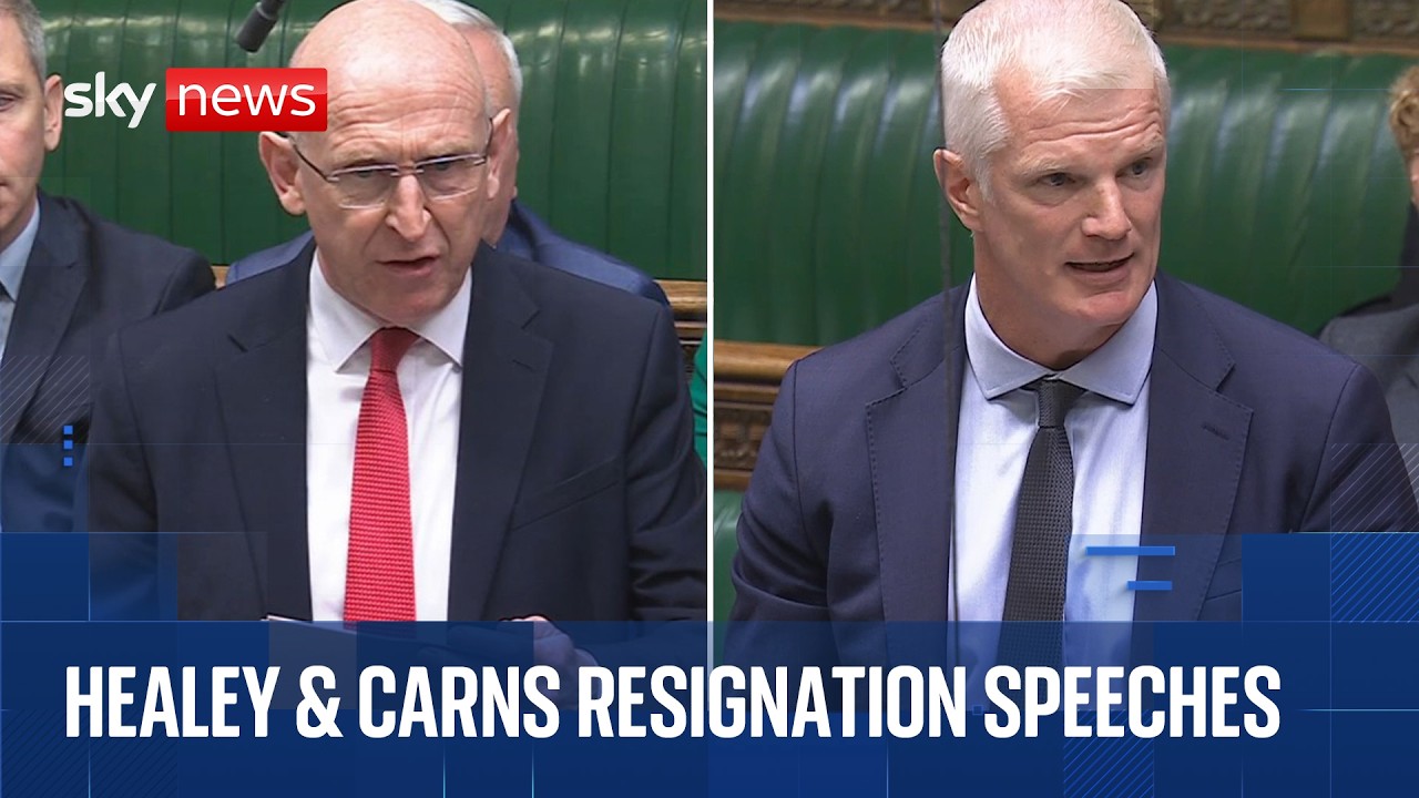 John Healey and Al Carns give resignation speeches in Commons
