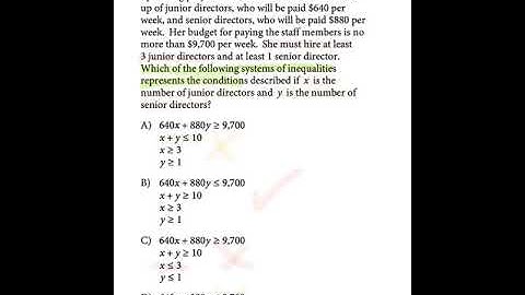 Writing a system of inequalities from a word problem