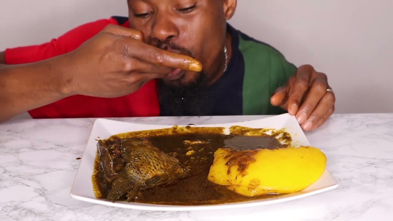 Black Soup And Starch Fufu