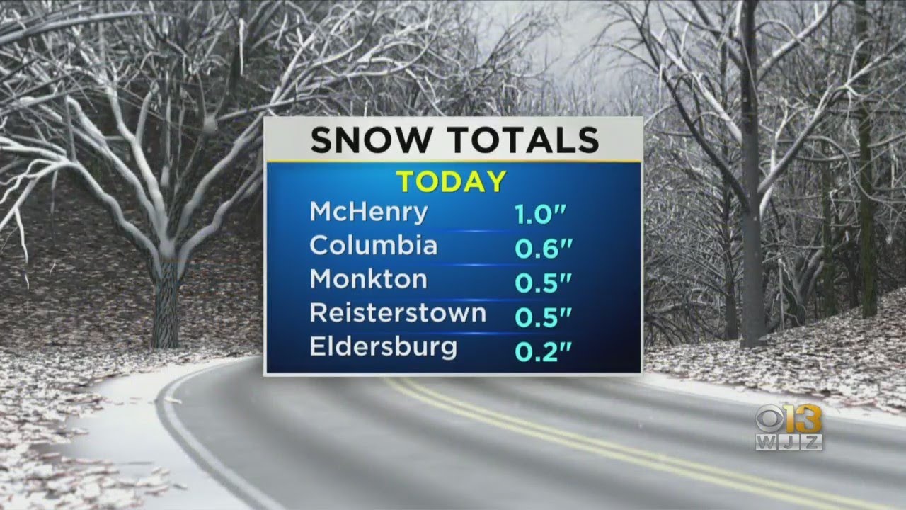 Wintry Weather Creates Slick Spots On Some Maryland Roads - YouTube