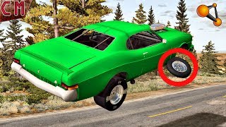 Torn wheels and deflated tires BeamNG Drive #4