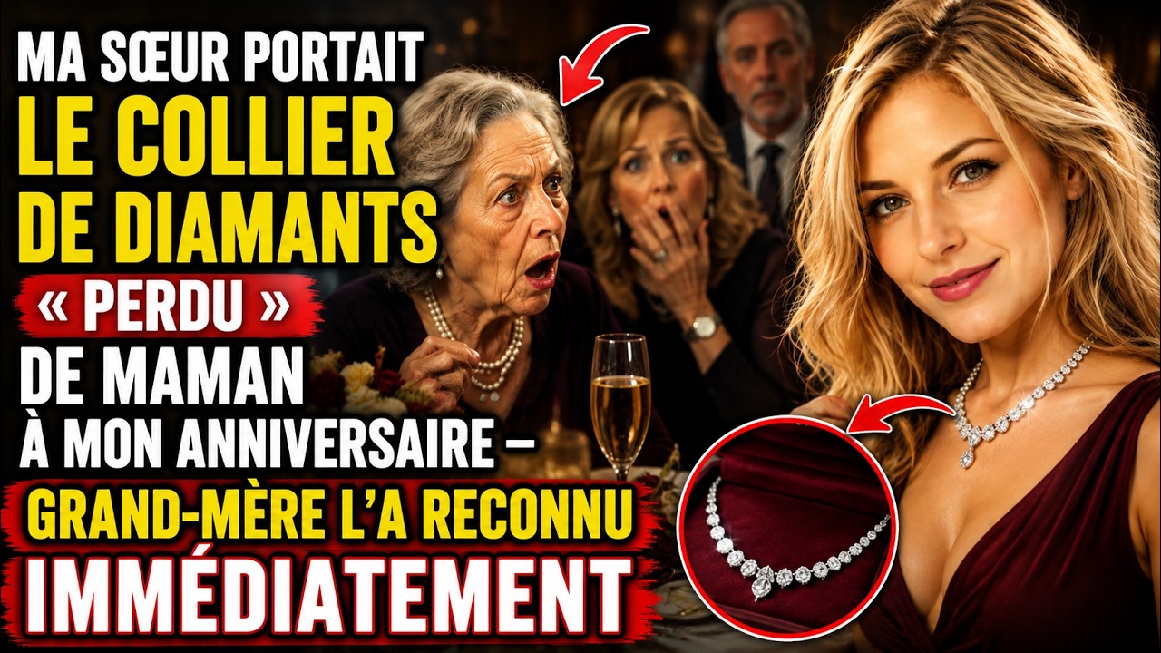 « Où as-tu trouvé ça ? » Ma grand-mère avait posé sa fourchette, le visage livide, fixant le collier de diamants autour du cou de ma sœur. Nous étions vingt-deux à table pour mon anniversaire,...