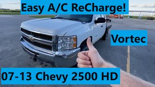 How To ReCharge AC Chevy 2500HD 6.0 Vortec | GMC Sierra 2500HD 3500HD 07 08 09 10 11 12 13