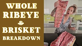 Lion/Carnivore Diet Meal Prep // Breaking down a whole ribeye and whole brisket