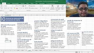 Finanzas en Excel - Teoría  - Tema: técnicas del presupuesto de capital