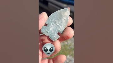 Odd green dart point I made 👽 #flintknapping #arrowhead