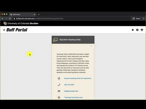 Teaching Tools in Buff Portal