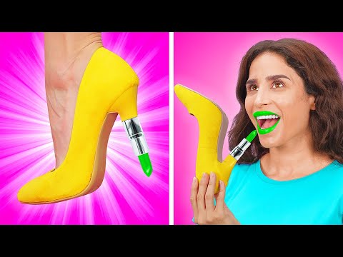 WEIRD WAYS TO SNEAK MAKEUP INTO CLASS || DIY Ideas To Sneak Anything Anywhere by 123 GO!