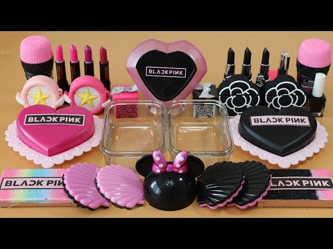 Mixing”<strong>Black</strong> VS Pink” Eyeshadow and Makeup,parts,glitter Into <strong>Slime</strong>!Satisfying <strong>Slime</strong> Video!★ASMR★