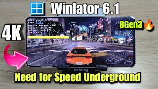 Teste de Poder de Fogo Snapdragon 8 Gen 3, Need for Speed Underground 4K, Winlator