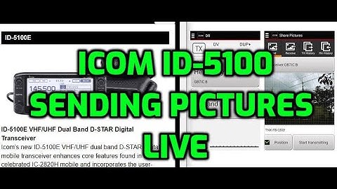 Icom ID5100 transmitting pictures using RS MS1A app android and bluetooth